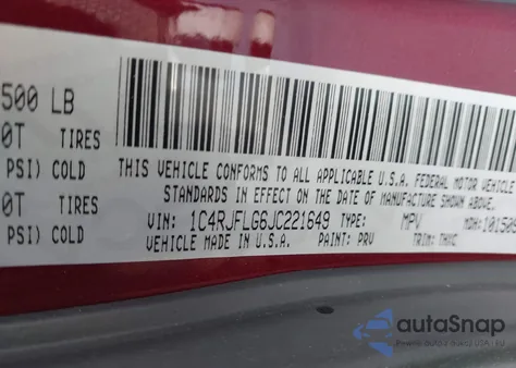 2018 Jeep Grand Cherokee Trailhawk 4X4 z USA, uszkodzony, nr VIN 1C4RJFLG6JC221649